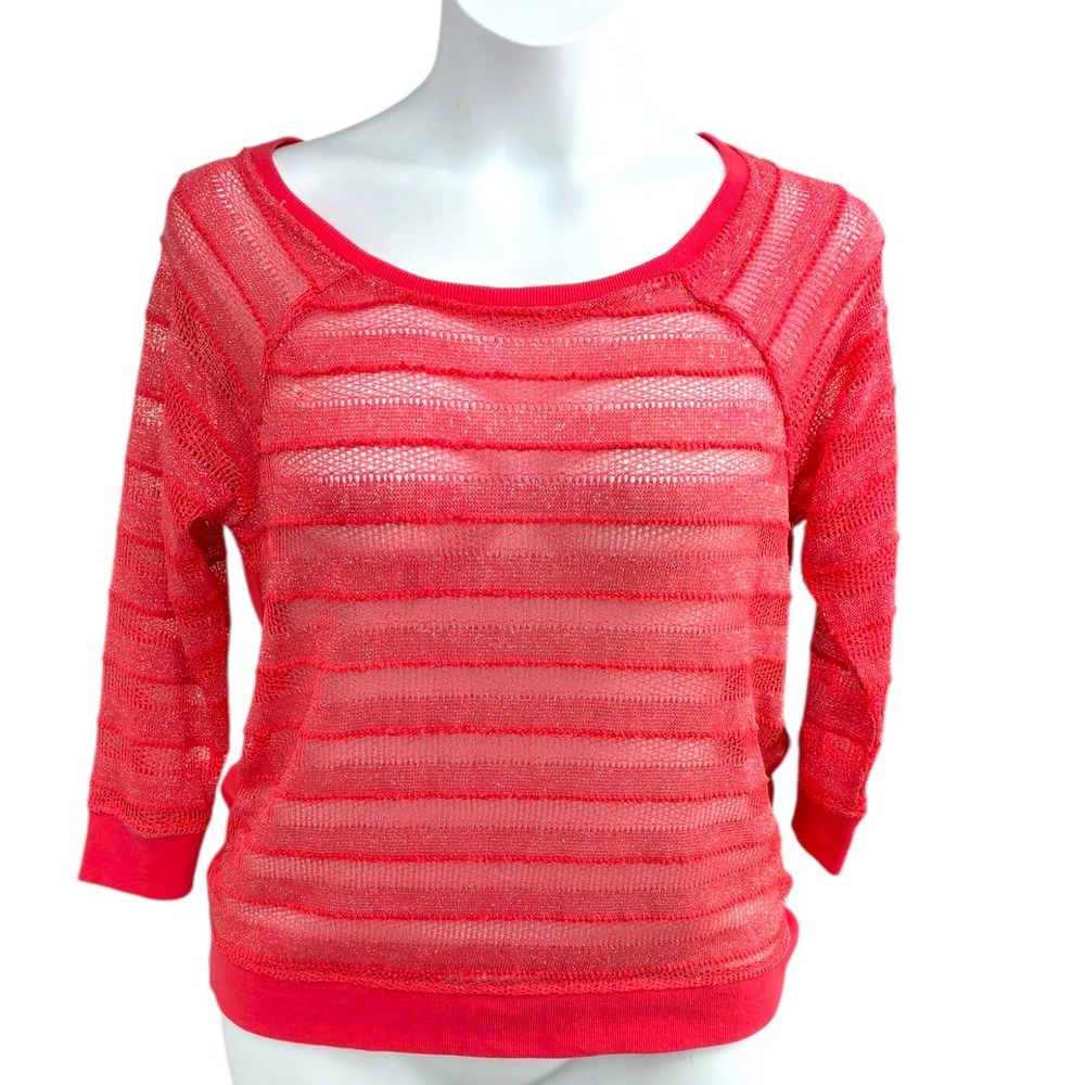 Rampage Red Sheer Knit Open‎ Back Sweater Top XL NWT Y2K Layering